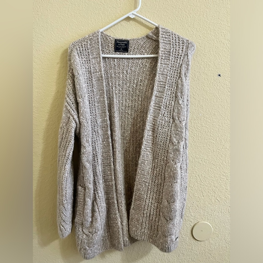 abercrombie XS creamish tan colored cardigan!